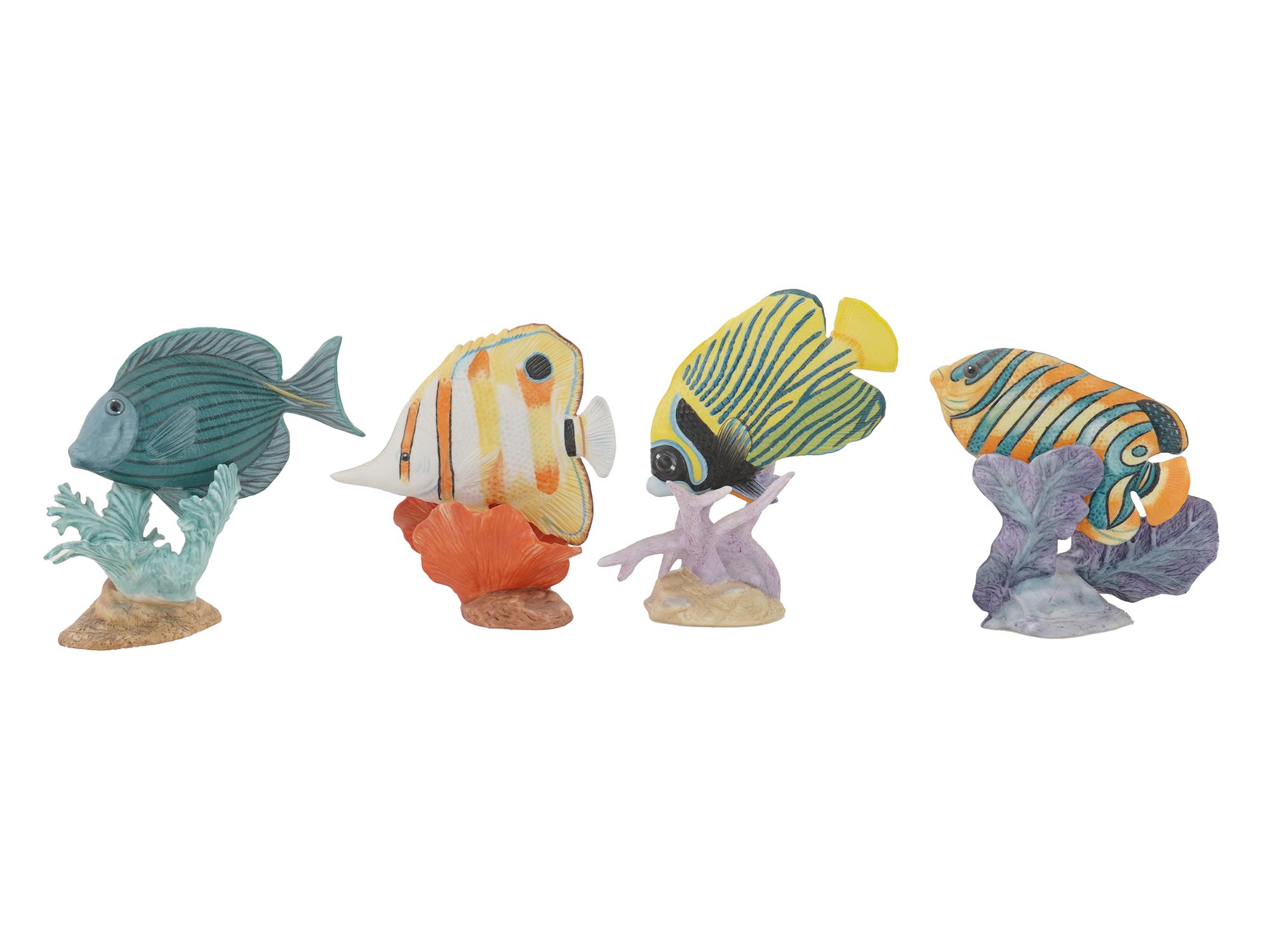 HANDPAINTED PORCELAIN EXOTIC CORAL FISH FIGURES PIC-1